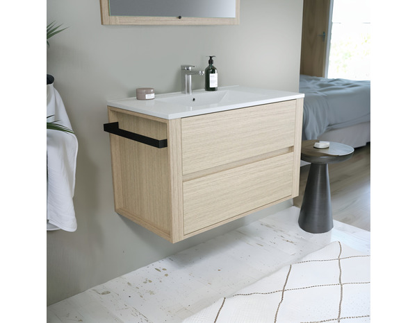 Ensemble meuble + vasque + miroir Led FRAME 80 cm - Brico Dépôt