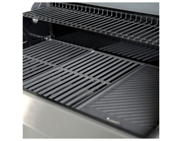 Barbecue en inox 4 feux - L. 142 x P. 52 x H. 115 cm. - Brico Dépôt