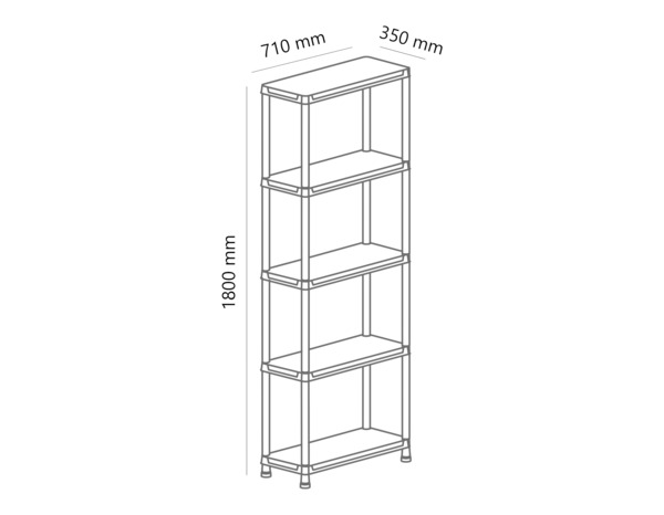 Etagère résine H.180 x L.71 x P.35 cm - Brico Dépôt
