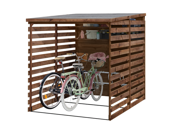 Abri en bois range vélos jusqu'à 4 - L. 186 x l. 201 x H. 204 cm - Marque BLOOMA - Brico Dépôt