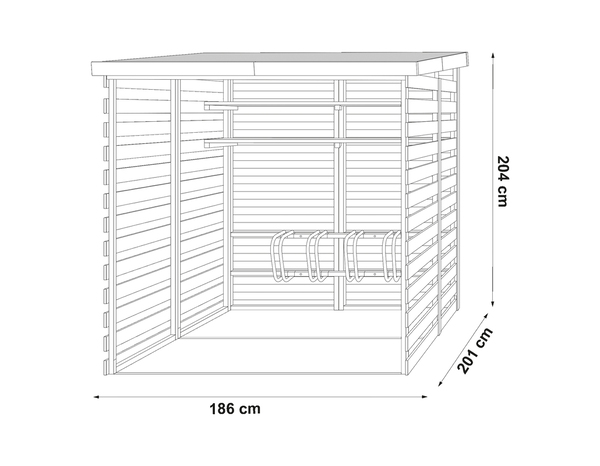 Abri en bois range vélos jusqu'à 4 - L. 186 x l. 201 x H. 204 cm - Marque BLOOMA - Brico Dépôt