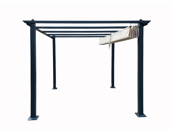 Pergola aluminium 3 X 3 m avec toile coulissante - Brico Dépôt
