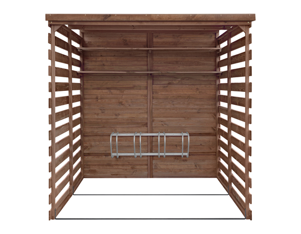 Abri en bois range vélos jusqu'à 4 - L. 186 x l. 201 x H. 204 cm - Marque BLOOMA - Brico Dépôt