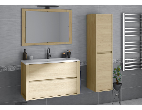 Ensemble meuble + vasque + miroir Led FRAME 80 cm - Brico Dépôt