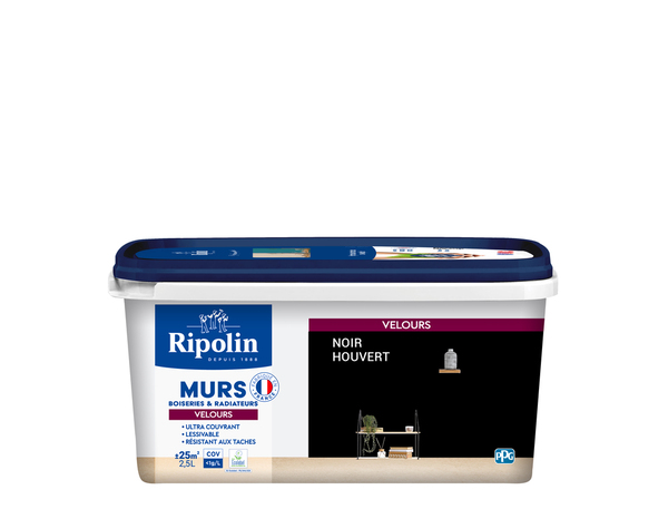 Peinture intérieur Velours 2,5 L Noir Houvert - Ripolin - Brico Dépôt