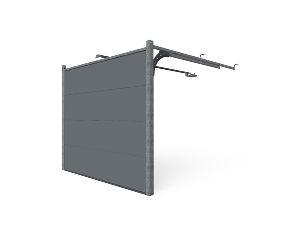 Porte de garage sectionnelle structurée motorisée gris H. 200 x L. 240 cm - Brico Dépôt