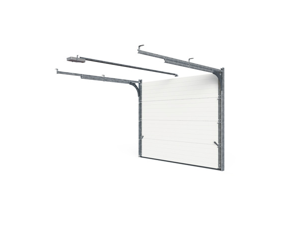 Porte de garage sectionnelle structurée motorisée gris H. 200 x L. 240 cm - Brico Dépôt