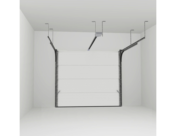 Porte de garage sectionnelle structurée motorisée gris H. 200 x L. 240 cm - Brico Dépôt
