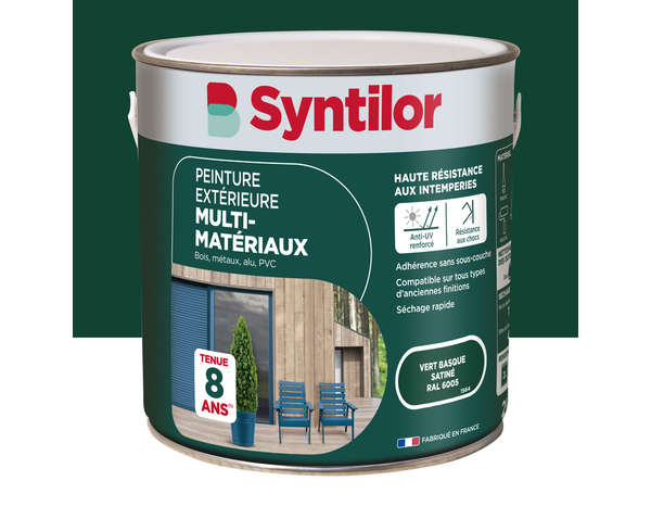 Peinture extérieure multi-matériaux - Vert basque - 2 L - Syntilor - Brico Dépôt