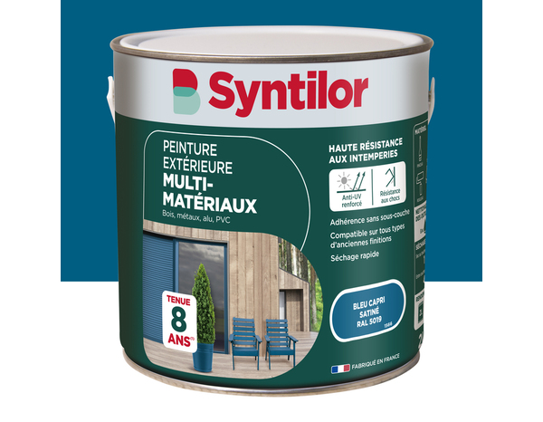 Peinture extérieure multi-matériaux - Bleu capri - 2 L - Syntilor - Brico Dépôt