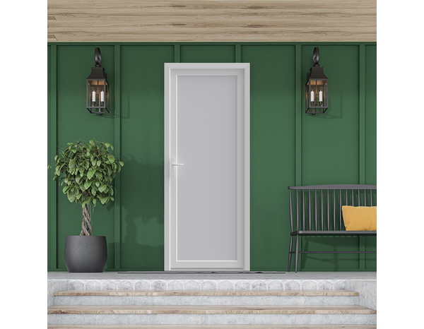 Porte de service pleine PVC blanche droite ou gauche - H.205 X L.80 - Brico Dépôt