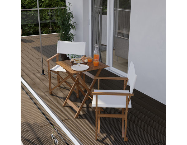 Set de jardin 3 pièces en acacia "DAFNEA" - Marque BLOOMA - Brico Dépôt