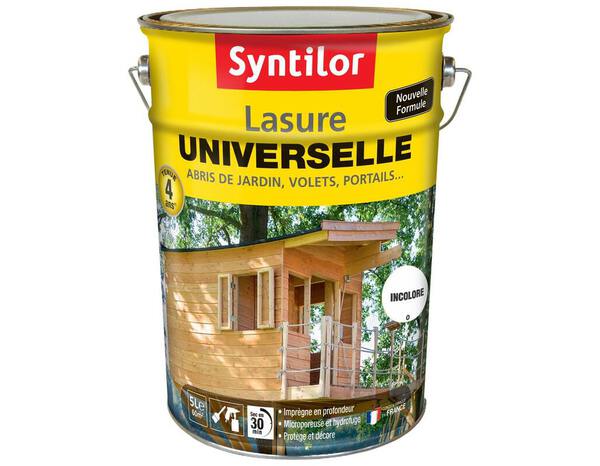 Lasure universelle boiseries extérieures incolore - pot de 5L - Syntilor - Brico Dépôt