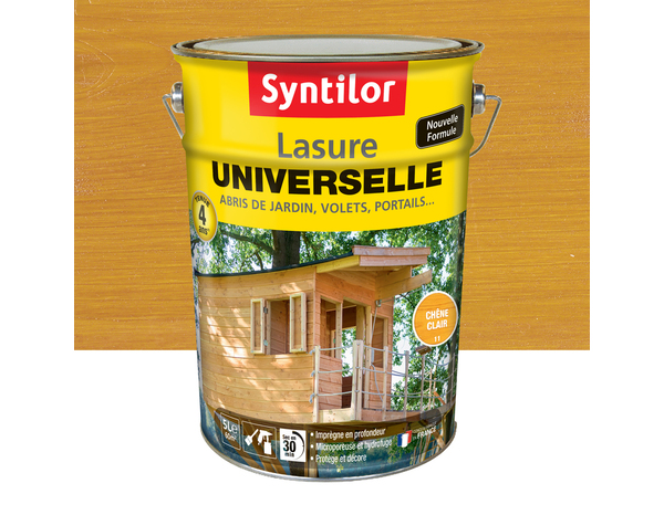 Lasure universelle boiseries extérieures chêne clair - pot de 5L - Syntilor - Brico Dépôt