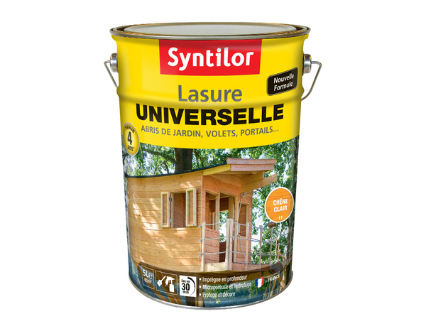 Lasure universelle boiseries extérieures chêne clair - pot de 5L - Syntilor - Brico Dépôt