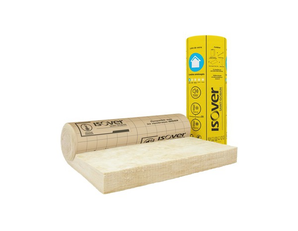 Laine de verre 160mm Comble aménagé 35 R:4,55 - 3,7m x 1,2m - Rouleau kraft - Isover - Brico Dépôt