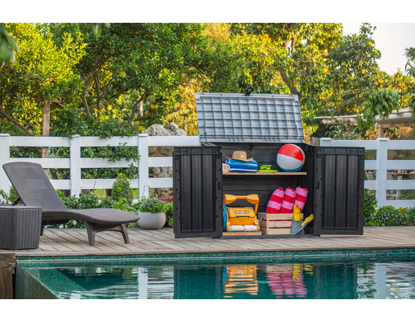 Coffre de rangement extérieur "Sio midi" noir 845 L - Brico Dépôt