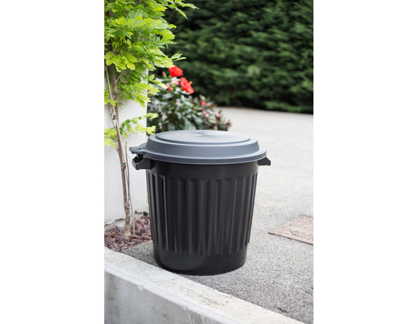 Couvercle noir plat pour poubelle 80L - Brico Dépôt