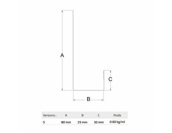 Lot de 2 profilés en U S45 1150 mm noir mat - Brico Dépôt