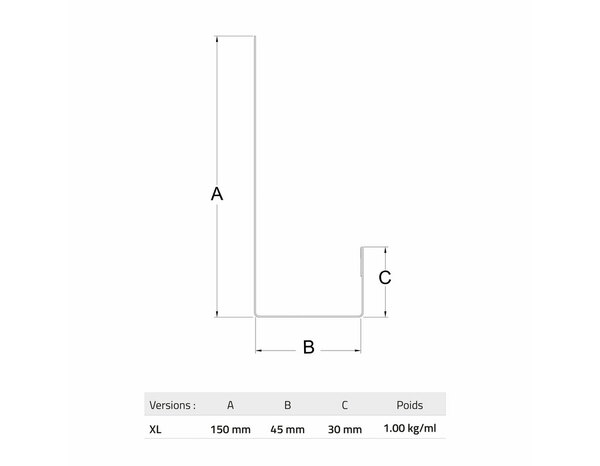 Profilé acier pour bardage et parement XL45 2300 mm noir mat - Brico Dépôt
