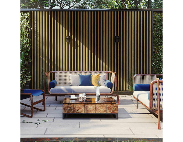 Parement tasseau 40 x 40 mm en acier effet bois 710 x 2300 mm - Brico Dépôt