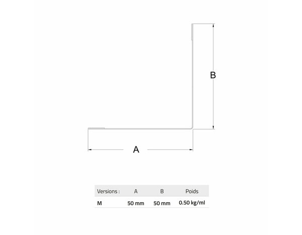 Cornière d'angle pour bardage et parement M50 2300 mm noir mat - Brico Dépôt
