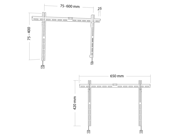Support TV fixe pour écrans 45" - 65" soit de 114 à 165 cm - Brico Dépôt