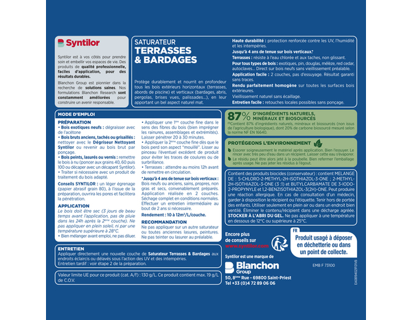 Saturateur bardage chêne 5 L - Syntilor - Brico Dépôt