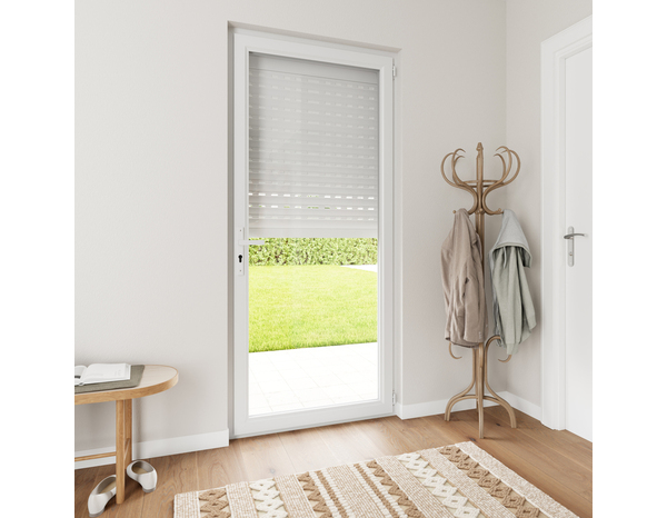 Volet roulant motorisé radio aluminium blanc 215 x 100 cm - GEOM - Brico Dépôt