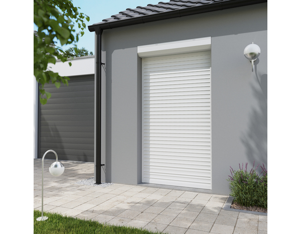 Volet roulant motorisé radio aluminium blanc 225 x 120 cm - GEOM - Brico Dépôt