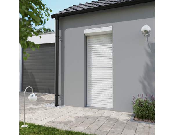 Volet roulant motorisé radio aluminium blanc 215 x 80 cm - GEOM - Brico Dépôt