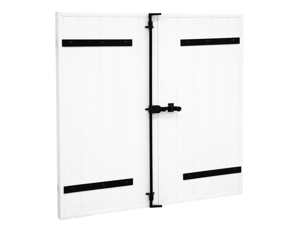 : Volet battant manuel 2 panneaux PVC blanc 145 x 120 cm - GEOM - Brico Dépôt