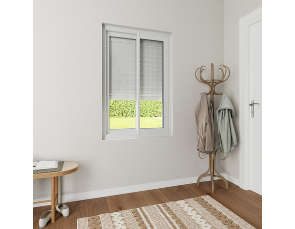 Volet roulant solaire motorisé aluminium blanc 135 x 90 cm - GEOM - Brico Dépôt