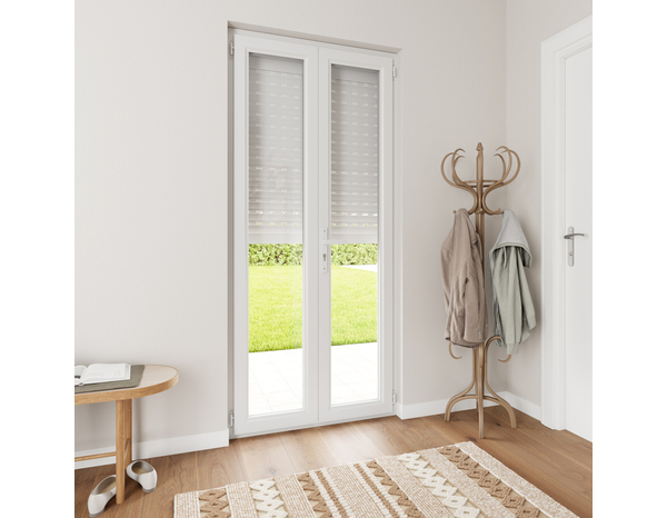 Volet roulant solaire motorisé aluminium blanc 215 x 120 cm - GEOM - Brico Dépôt