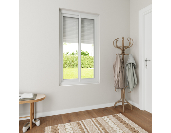 Volet roulant solaire motorisé aluminium blanc 155 x 90 cm - GEOM - Brico Dépôt