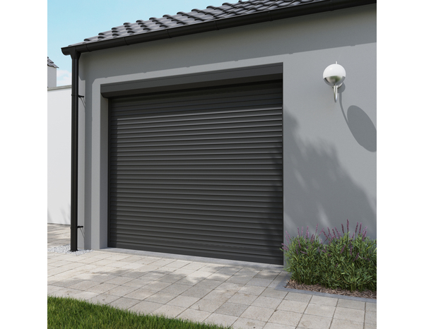 Volet roulant motorisé aluminium gris 215 x 240 cm - GEOM - Brico Dépôt