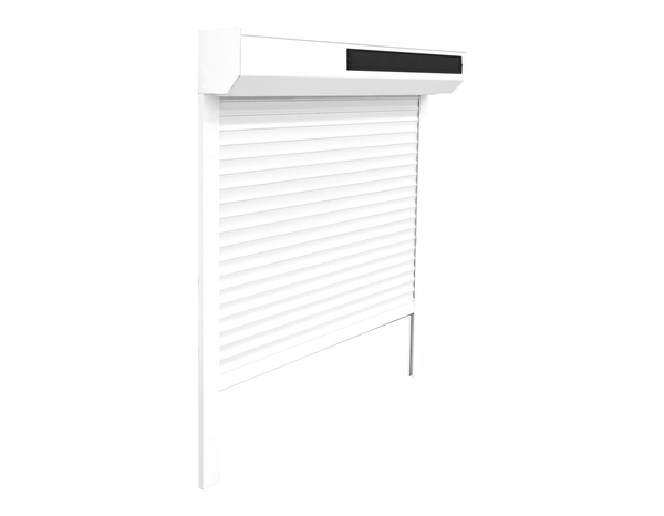 Volet roulant solaire motorisé aluminium blanc 135 x 120 cm - GEOM - Brico Dépôt
