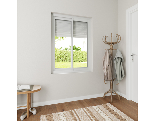 Volet roulant solaire motorisé aluminium blanc 135 x 100 cm - GEOM - Brico Dépôt