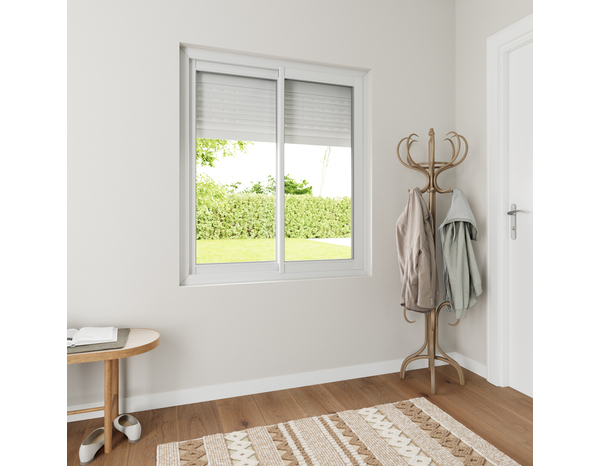 Volet roulant solaire motorisé aluminium blanc 135 x 120 cm - GEOM - Brico Dépôt