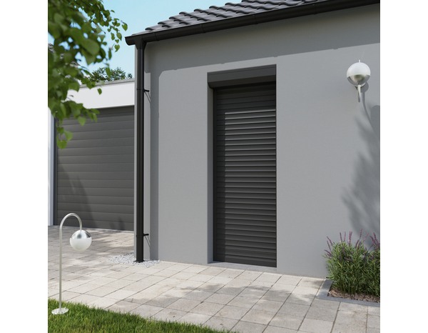 Volet roulant motorisé aluminium gris 215 x 80 cm - GEOM - Brico Dépôt