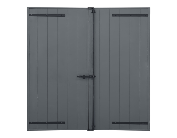 Volet battant 2 panneaux aluminium gris 125 x 120 cm - GEOM - Brico Dépôt