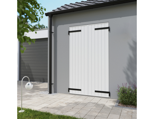 Volet battant 2 panneaux PVC blanc 215 x 120 cm - GEOM - Brico Dépôt