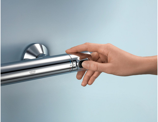 Kit barre de douche thermostatique "Precision Flow" - Grohe - Brico Dépôt