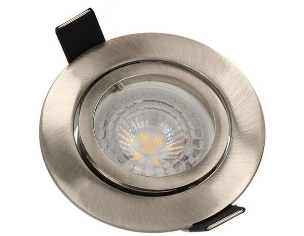 Spot encastrable orientable gu10 380lm 2700k acier - Brico Dépôt
