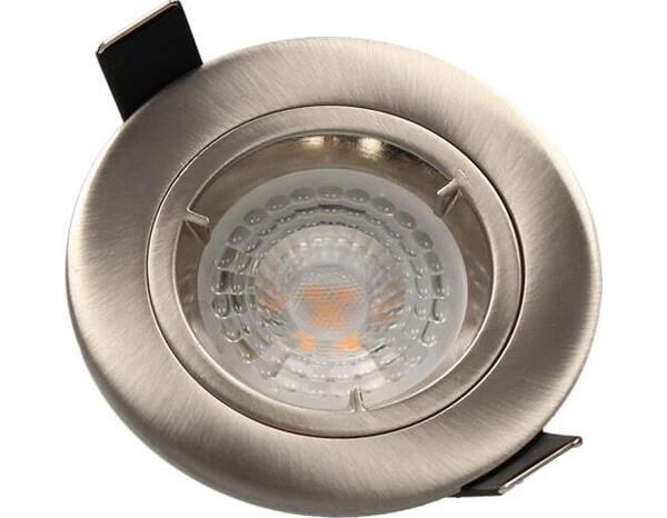 Spot encastrable fixe gu10 380lm 2700k acier - Brico Dépôt