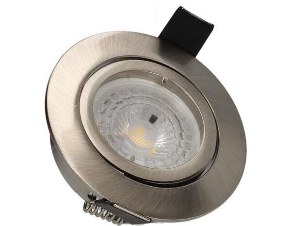 3 spots encastrables orientables gu10 380lm 4000k acier - Brico Dépôt