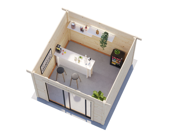 Studio de jardin en volige sapin blanc du nord "Lydia" 8.0m² - Brico Dépôt