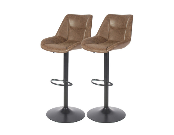 Lot de 2 tabourets imitation cuir - Cooke and Lewis - Brico Dépôt