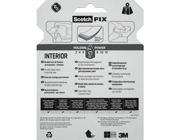 Ruban adhésif double face intérieur - 19 mm x 5 m- Scotch - Brico Dépôt