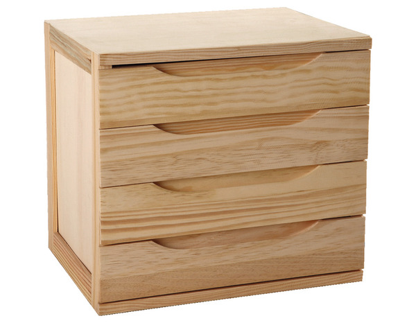 Bloc de 4 tiroirs en pin 38 x 39 x 30 cm - Brico Dépôt